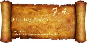 Firling Azár névjegykártya